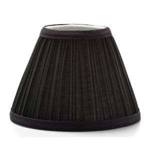 461-296B Pleated Slim Line Fabric Lamp Shade w/ Fire Retardant Fabric & Liner, 6x4 1/2", Black