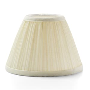 461-296I Pleated Slim Line Fabric Lamp Shade w/ Fire Retardant Fabric & Liner, 6x4 1/2", Ivory