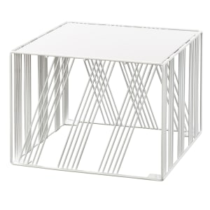 151-432915 12" Square Portland Riser - 9"H, Wire, White