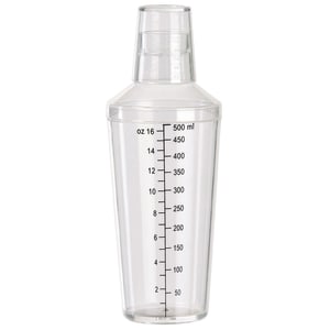 080-BS16PC 16 oz Plastic Bar Cocktail Shaker, Clear