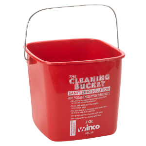 080-PPL3R 3 qt Cleaning Bucket for Sanitizing Solution - Plastic, Red