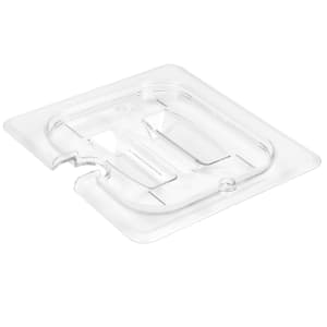 144-60CWCHN135 Camwear Food Pan Cover - 1/6 Size, Notched with Handle, Clear