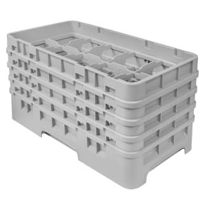 Cambro 10HS800151 Camrack Glass Rack - (4)Extenders, 10 Compartments, Soft Gray