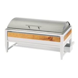 151-2211315 Full Size Chafer w/ Hinged Lid - 22 1/4"W x 14 1/4"D x 12 1/2"H, White