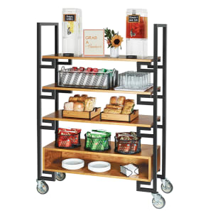 151-2212399 Serving Cart w/ (5) Shelves - 48"W x 18"D x 70 1/2"H, Reclaimed Wood