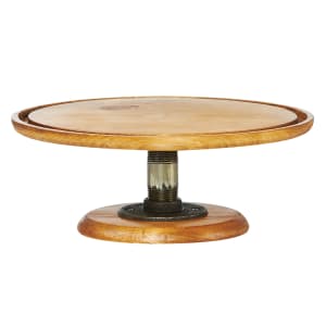 151-4310599 12 3/4" Round Cake Stand - 5"H, Reclaimed Wood