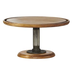 151-4310799 12 3/4" Round Cake Stand - 7"H, Reclaimed Wood