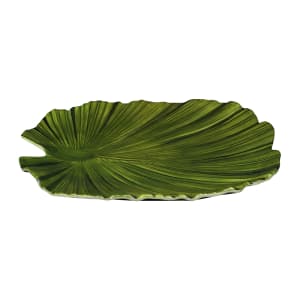 701-D1110PLDG Leaf Shaped Melamine Dinner Plate - 11" x 10", Green