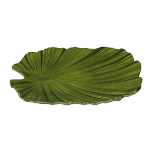 701-D873PLDG Leaf Shaped Melamine Salad Plate - 8" x 7 3/4", Green