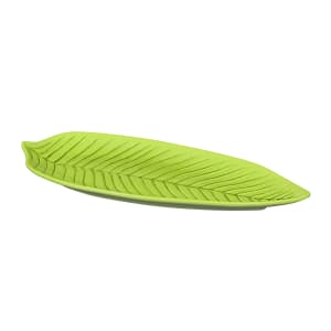 701-M1465PLDG 14" x 6 1/2" Leaf Shape Tropicana Platter - Melamine, Green