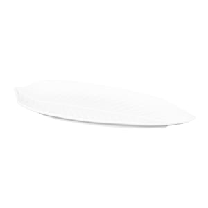 701-M1465PLNW 14" x 6 1/2" Leaf Shaped Tropicana Platter - Melamine, White