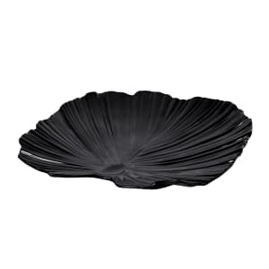 701-M14PLB 14" x 13 1/2" Leaf Shaped Tropicana Platter - Melamine, Black