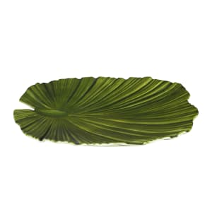 701-M14PLDG 14" x 13 1/2" Leaf Shape Tropicana Platter - Melamine, Green