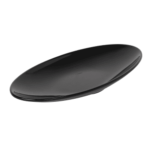 701-M167PB 16" x 7 3/4" Oval Moderne Platter - Melamine, Black