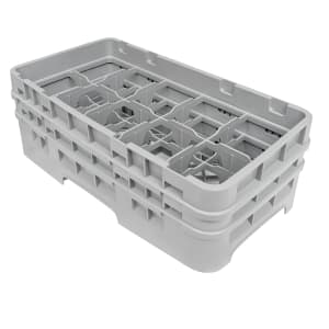 144-10HS434151 Camrack Glass Rack - (2)Extenders, 10 Compartments, Soft Gray