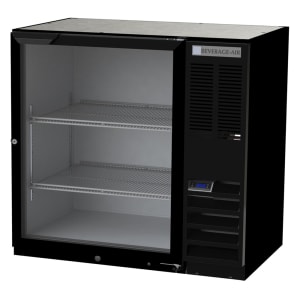 118-BB36HC1GB 36" Bar Refrigerator - 1 Swinging Glass Door, Black, 115v