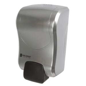 094-S970SS 30 1/2 oz Wall Mount Manual Liquid Hand Soap/Sanitizer Dispenser - Plastic, Stainless