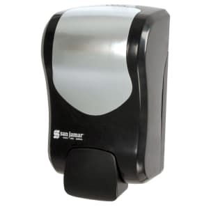 094-SF970BKSS 30 1/2 oz Wall Mount Manual Foam Hand Soap Dispenser - Plastic, Black/Stainless