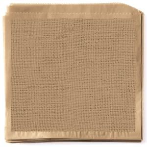 284-PBUR77BR 7" Square Double Open Basket Liner - Paper, Burlap