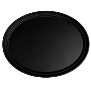 144-2700CT110 Oval Camtread Serving Tray - 22x27", Fiberglass, Black Satin