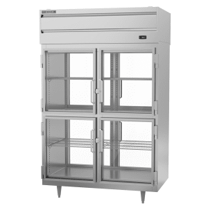 118-PRD2HC1BHG 52" Two Section Pass Thru Refrigerator, (8) Left/Right Hinge Glass Doors, 115v
