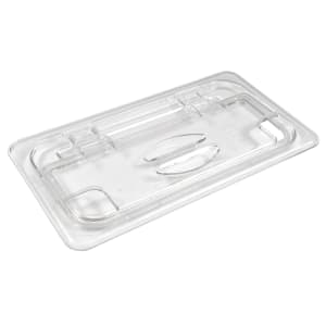 144-30CWLN135 FlipLid Food Pan Cover - 1/3 Size, Notched, Hinged, Clear