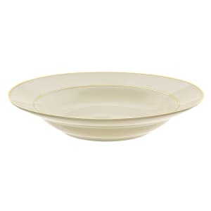 861-CGLD0003 10 oz Round Double Gold Line Rim Soup Bowl - Porcelain, Cream/Gold