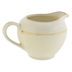 861-CGLD0016 8 oz Double Gold Line Creamer - Porcelain, Cream/Gold