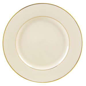 861-CGLD0005 6 3/4" Round Double Gold Line Bread & Butter Plate - Porcelain, Cream/Gold