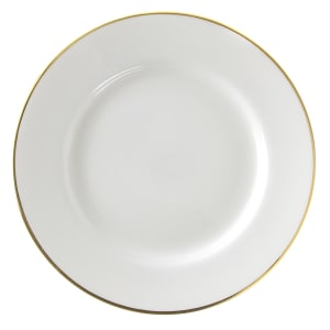 861-GL0004 7 3/4" Round Gold Line Salad/Dessert Plate - Porcelain, White/Gold