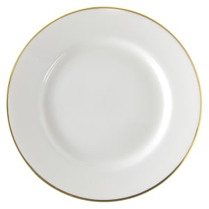 861-GL0002 9 1/8" Round Gold Line Luncheon Plate - Porcelain, White/Gold