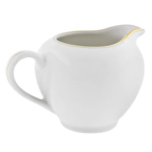 861-GL0016 8 oz Gold Line Creamer - Porcelain, White/Gold