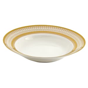 861-IRIANA3GLD 8 oz Round Iriana Rim Soup Bowl - Porcelain, White/Gold