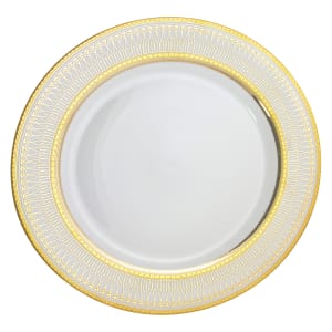 861-IRIANA4GLD 7 1/2" Round Iriana Salad/Dessert Plate - Porcelain, White/Gold