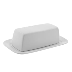 861-RB0034 Butter Dish w/ Cover - 8 3/4" x 4 5/8", Porcelain, Classic White