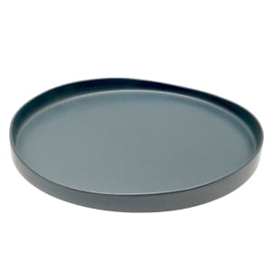 861-RPPLEBLKTRAY 12 3/4" Round Ripples Serving Tray - Ceramic, Black