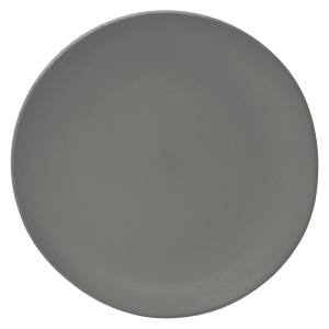 861-RPPLEGREYCHRGR 12 3/4" Round Matte Wave Charger Plate - Ceramic, Gray