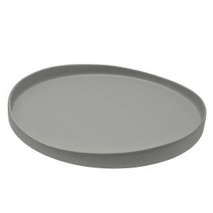 861-RPPLEGREYTRAY 12 3/4" Round Ripples Serving Tray - Ceramic, Gray