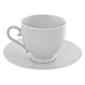 861-RW0010 8 oz Royal White Cup & Saucer Set, Porcelain