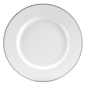 861-SL0002 9 1/8" Round Silver Line Lunch Plate - Porcelain, White/Silver