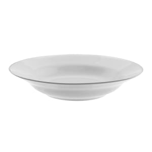 861-SL0003 10 oz Round Silver Line Rim Soup Bowl - Porcelain, White/Silver