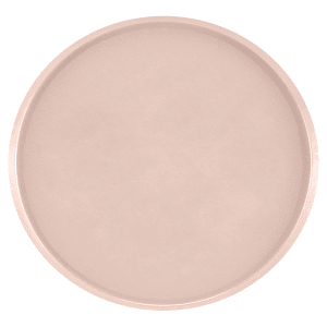 144-1550106 16" Round Serving Camtray - Low-Profile, Fiberglass, Light Peach
