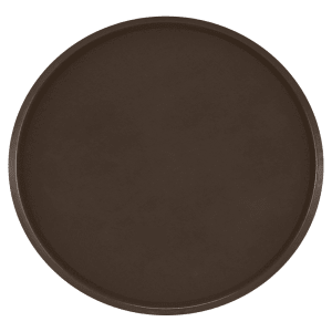 144-1550116 16" Round Serving Camtray - Low-Profile, Fiberglass, Brazil Brown