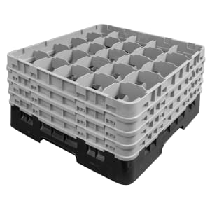 144-25S900110 Camrack® Glass Rack w/ (25) Compartments - (4) Extenders, Black