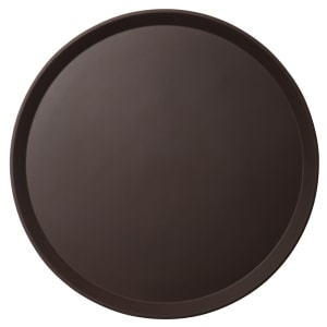 144-1950CT138 19 7/16" Round Camtread Serving Tray - Low Profile, Fiberglass, Tavern Tan