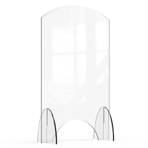 209-AG015 Freestanding Safety Shield w/ Pass Thru Window - 24"L x 40"H, Acrylic, Clear