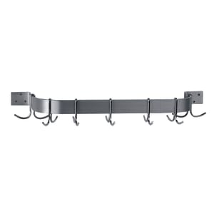 009-SW1108 108" Wall-Mount Pot Rack w/ (9) Double Hooks, Stainless Steel