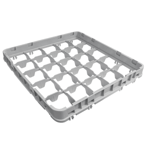 144-25E2151 Full Size Glass Rack Extender w/ (25) Compartments - Half Drop, Soft Gray