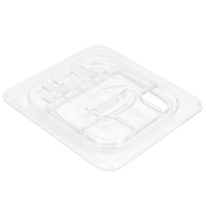 144-60CWLN135 FlipLid Food Pan Cover - 1/6 Size, Notched, Hinged, Clear
