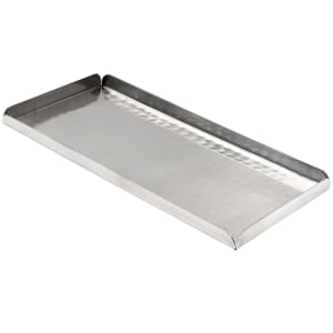 166-HMST10 Rectangular Sushi Tray, 10x4 1/2", Hammered, Stainless